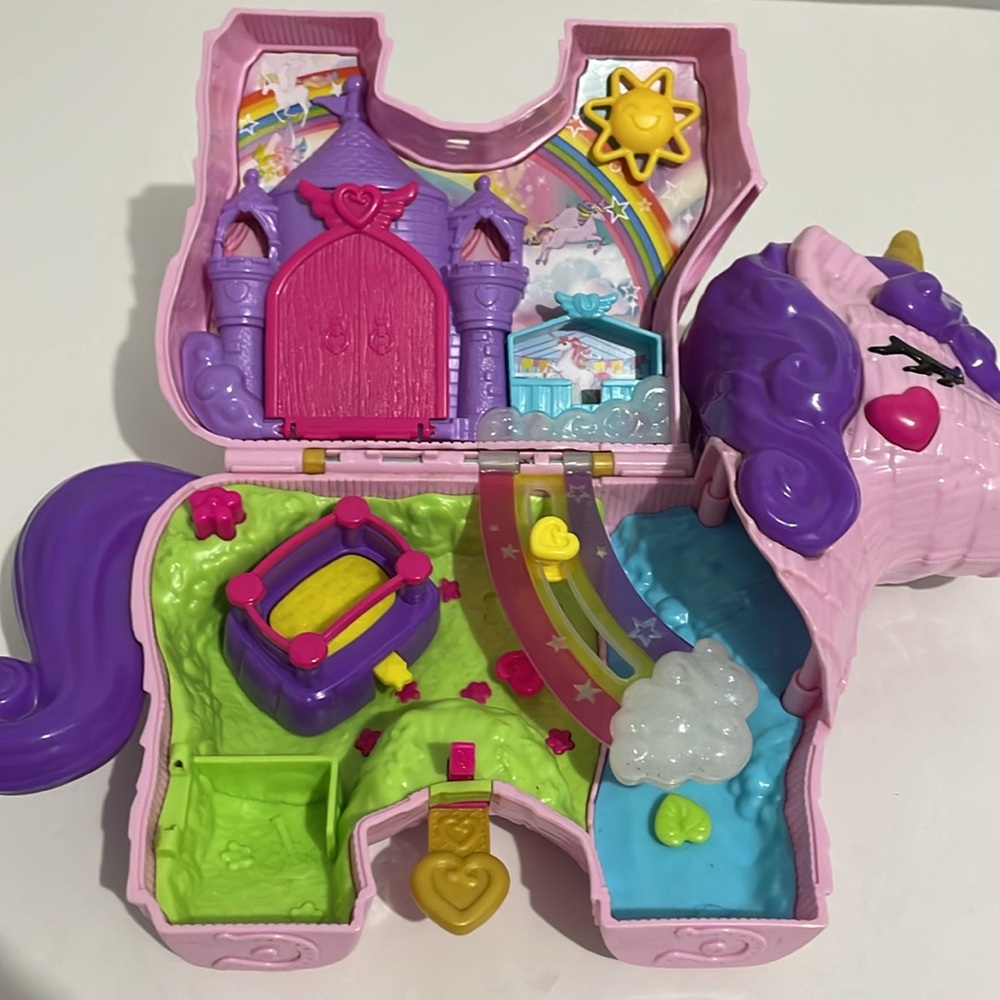 Polly Pocket Unicorn Travel Party Playset AS IS Toy Kids - Picture 6 of 8